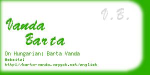 vanda barta business card